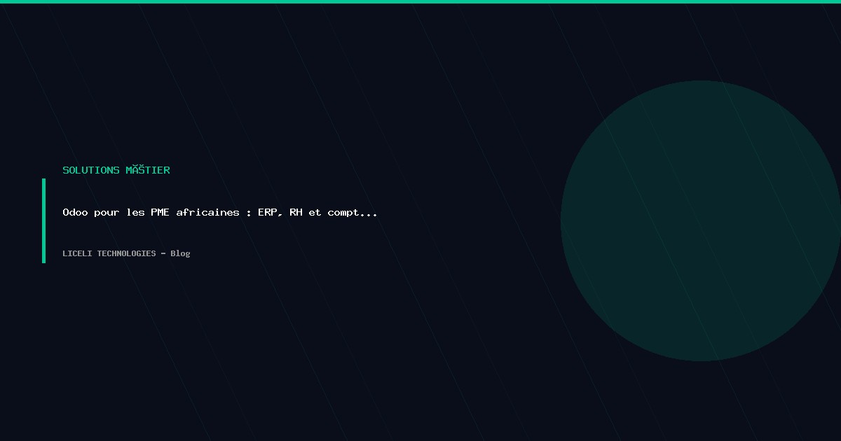 Odoo pour les PME africaines : ERP, RH et comptabilité unifiés